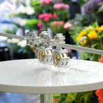 Load image into Gallery viewer, Sunburst Splendor: Delicate Round Citrine Drop Earrings for Enchanting Charm.