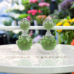 Load image into Gallery viewer, Spring Essence: Luminous Round Peridot Earrings in Elegant Drop Style.