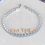 Load image into Gallery viewer, Gleaming Waves: A Symphony of Blue Moissanite on Chain Bracelet