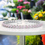 Load image into Gallery viewer, Pink Hues of Elegance: Unveiling the Rose Quartz Chain Bracelet