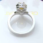 Load image into Gallery viewer, Golden Drop Splendor: Citrine Ring in Pear Cut with Moissanite Halo Highlights