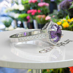Load image into Gallery viewer, A Whisper of Elegance: Round Amethyst Engagement Ring in Silver