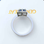 Load image into Gallery viewer, Elegance Defined: Round Blue Moissanite Centerpiece in Stunning Engagement Ring