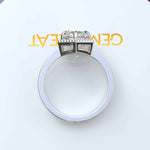 Load image into Gallery viewer, Elegant Round Colorless Moissanite Ring, Spotlighted by a Delicate Miligrain Halo