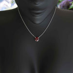 Load image into Gallery viewer, Crimson Elegance: Round Ruby Solitaire Pendant Necklace, a Touch of Radiance