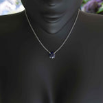 Load image into Gallery viewer, Classic Round Blue Sapphire Solitaire Pendant Necklace, a Touch of Elegance