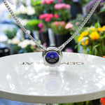 Load image into Gallery viewer, Classic Round Blue Sapphire Solitaire Pendant Necklace, a Touch of Elegance
