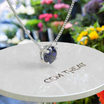 Load image into Gallery viewer, Classic Round Blue Sapphire Solitaire Pendant Necklace, a Touch of Elegance