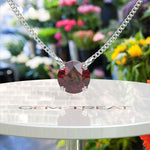 Load image into Gallery viewer, Crimson Elegance: Round Ruby Solitaire Pendant Necklace, a Touch of Radiance