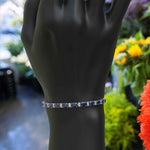 Load image into Gallery viewer, 8.0ct Oval Blue Sapphire Tennis Bracelet with Tiny Round Moissanites