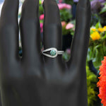 Load image into Gallery viewer, Breathtaking Cyan Blue Moissanite Halo Engagement Ring: A Symbol of Love