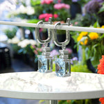 Load image into Gallery viewer, Blue Rhapsody: 10.0ct Asscher Cut Aquamarine Earrings in a Graceful Drop.