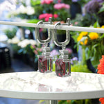 Load image into Gallery viewer, Red Rapture: Glistening Asscher Cut Ruby Drop Earrings.