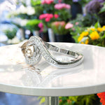 Load image into Gallery viewer, Timeless Elegance: Pear-Shaped Champagne Moissanite Halo Ring