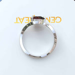 Load image into Gallery viewer, A Symphony in Red: Pear Cut Garnet Silver Halo Ring