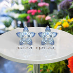 Load image into Gallery viewer, Floral Fantasy: Clustered Pear Cut Blue Moissanite Earrings.