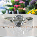Load image into Gallery viewer, Exquisite 1ct Gray Moissanite: Oval Cut Solitaire Ring for Cherished Moments