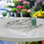 Load image into Gallery viewer, Nature's Healing: Silver Ring with Oval Cut Moss Agate for Harmony