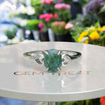 Load image into Gallery viewer, Nature's Healing: Silver Ring with Oval Cut Moss Agate for Harmony