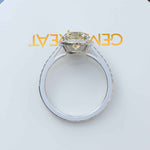 Load image into Gallery viewer, Celebrate Love with a Luminous 2ct Round Yellow Moissanite Halo Ring