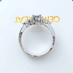 Load image into Gallery viewer, Elegance Redefined: Oval Blue Moissanite Ring Set & Marquise Moissanite Highlights