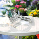 Load image into Gallery viewer, Nuptial Wonders in Verdant: Dive into the Pear Cut Green Emerald Ring Set, Adorned with Marquise Gems