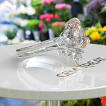 Load image into Gallery viewer, Timeless Elegance: Silver Wedding Set with Pear Cut Morganite, Perfect for Life's Beautiful Journey