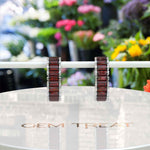 Load image into Gallery viewer, Vintage Romance: Art Deco Style Garnet Baguette Hoop Earrings