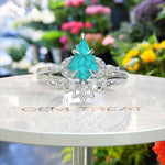 Load image into Gallery viewer, Kite Cut Turquoise Wedding Ring Set in Silver: A Sky-High Symbol of Unique Love and Unity