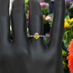 Load image into Gallery viewer, Sunny Elegance: Oval Yellow Sapphire Ring Adorned with Marquise Moissanite Accents
