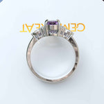 Load image into Gallery viewer, Purple Passion: Oval Amethyst Wedding Set with Delicate Marquise Accents