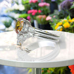 Load image into Gallery viewer, Golden Horizon: Oval Citrine Wedding Ring Set with Marquise Moissanite Accents in Silver