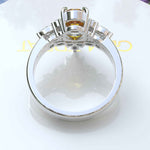 Load image into Gallery viewer, Golden Horizon: Oval Citrine Wedding Ring Set with Marquise Moissanite Accents in Silver