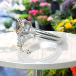 Load image into Gallery viewer, Blush Tones Meet Brilliance: Oval Morganite Ring Set, Enhanced by Marquise Moissanites