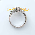 Load image into Gallery viewer, Blush Tones Meet Brilliance: Oval Morganite Ring Set, Enhanced by Marquise Moissanites