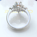 Load image into Gallery viewer, Blush Tones Meet Brilliance: Oval Morganite Ring Set, Enhanced by Marquise Moissanites