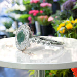 Load image into Gallery viewer, Majestic Moss Agate Centerpiece Ring with Radiant Moissanite Accents