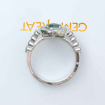 Load image into Gallery viewer, Majestic Moss Agate Centerpiece Ring with Radiant Moissanite Accents