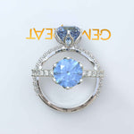 Load image into Gallery viewer, Iconic Beauty: Classic Round Blue Moissanite Ring for The Perfect Proposal