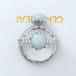 Load image into Gallery viewer, Classic Beauty: Opal Centerpiece Ring with Moissanite Accents Along the Shank