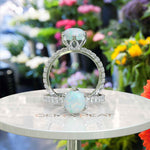 Load image into Gallery viewer, Classic Beauty: Opal Centerpiece Ring with Moissanite Accents Along the Shank