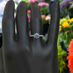 Load image into Gallery viewer, Iconic Beauty: Classic Round Blue Moissanite Ring for The Perfect Proposal