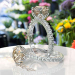 Load image into Gallery viewer, Golden Era Sparkle: Champagne Moissanite in Classic Old European Cut Engagement Ring