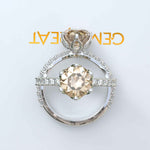 Load image into Gallery viewer, Golden Era Sparkle: Champagne Moissanite in Classic Old European Cut Engagement Ring