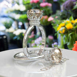 Load image into Gallery viewer, Lustrous Charm: Round Champagne Moissanite Under Halo Engagement Ring