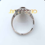 Load image into Gallery viewer, Whispers of Romance: Discover the Lustrous Oval Halo Garnet within This Ring Design