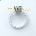 Load image into Gallery viewer, Dazzling 4.5ct Cyan Blue Moissanite Engagement Ring: A Statement of Forever Love