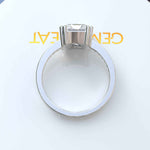 Load image into Gallery viewer, Statement of Love: 4.5ct White Emerald Cut Moissanite Ring for the Perfect Engagement