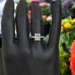Load image into Gallery viewer, Statement of Love: 4.5ct White Emerald Cut Moissanite Ring for the Perfect Engagement