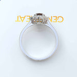 Load image into Gallery viewer, Moissanite Halo Surrounds a Brilliant Oval Red Garnet Ring